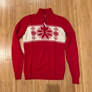 100% wool vineyard vines Nordic holiday quarter zip pullover